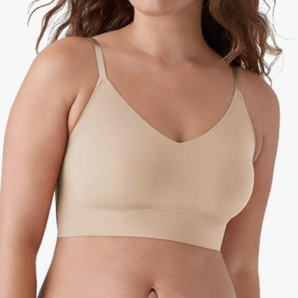 True & Co Beige True Body Lift Triangle V Neck Adjustable Strap Wireless Bra - Picture 3 of 4